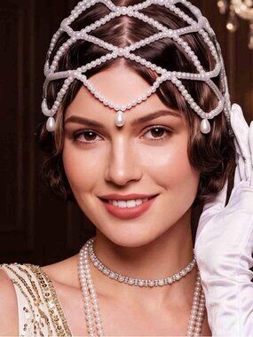 Luxury Pearl Beaded Headpiece for Women Elegant Bridal Hair Accessory